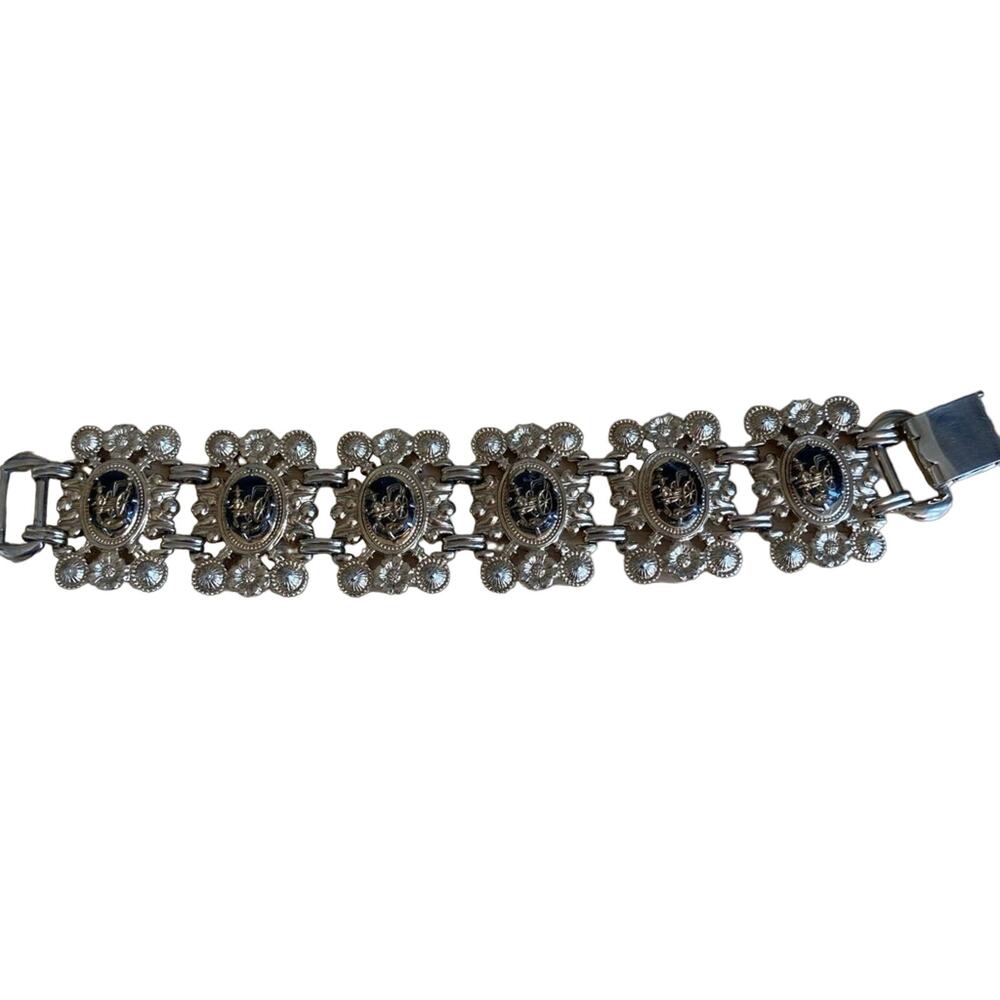 Vintage Bracelet with Horseman and Carriage Detail Costume Jewelry